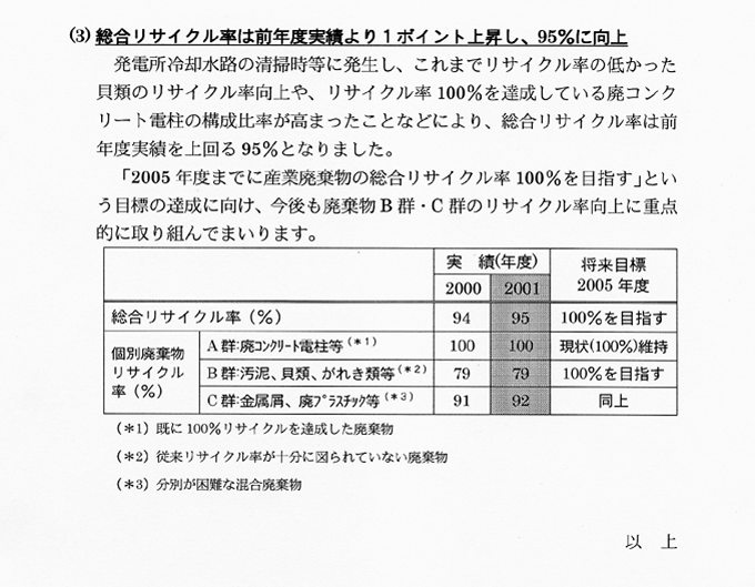 主な環境指標の実績および将来目標