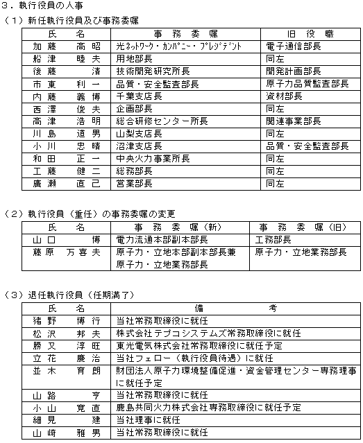 執行役員の人事