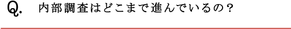 Q.内部調査はどこまで進んでいるの？