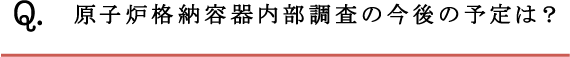 Q.原子炉格納容器内部調査の今後の予定は？
