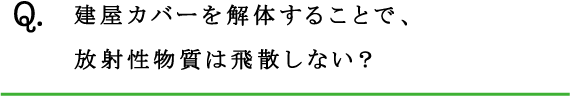 Q.建屋カバーを解体することで、放射性物質は飛散しない？