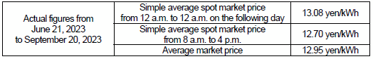 (1) Average market price (Spot market)