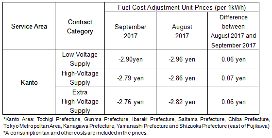 Fuel Cost Adjustment Unit Prices
