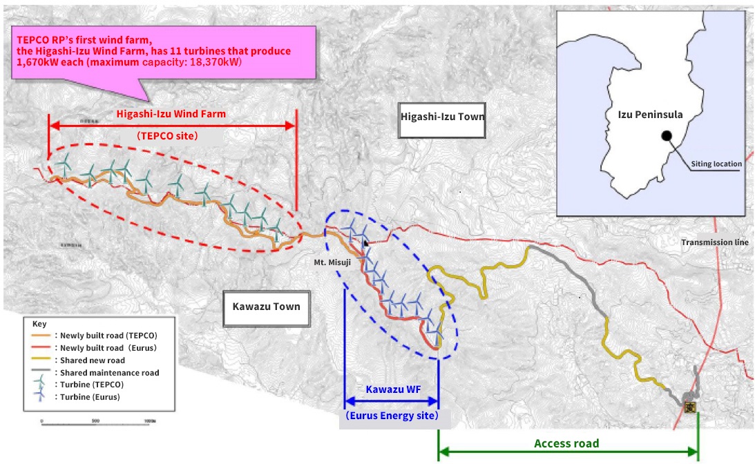 Higashi-Izu Wind Farm Location Layout