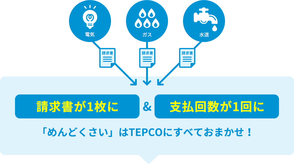 請求書が1枚に&支払回数が1回に 「めんどくさい」はTEPCOにすべておまかせ！