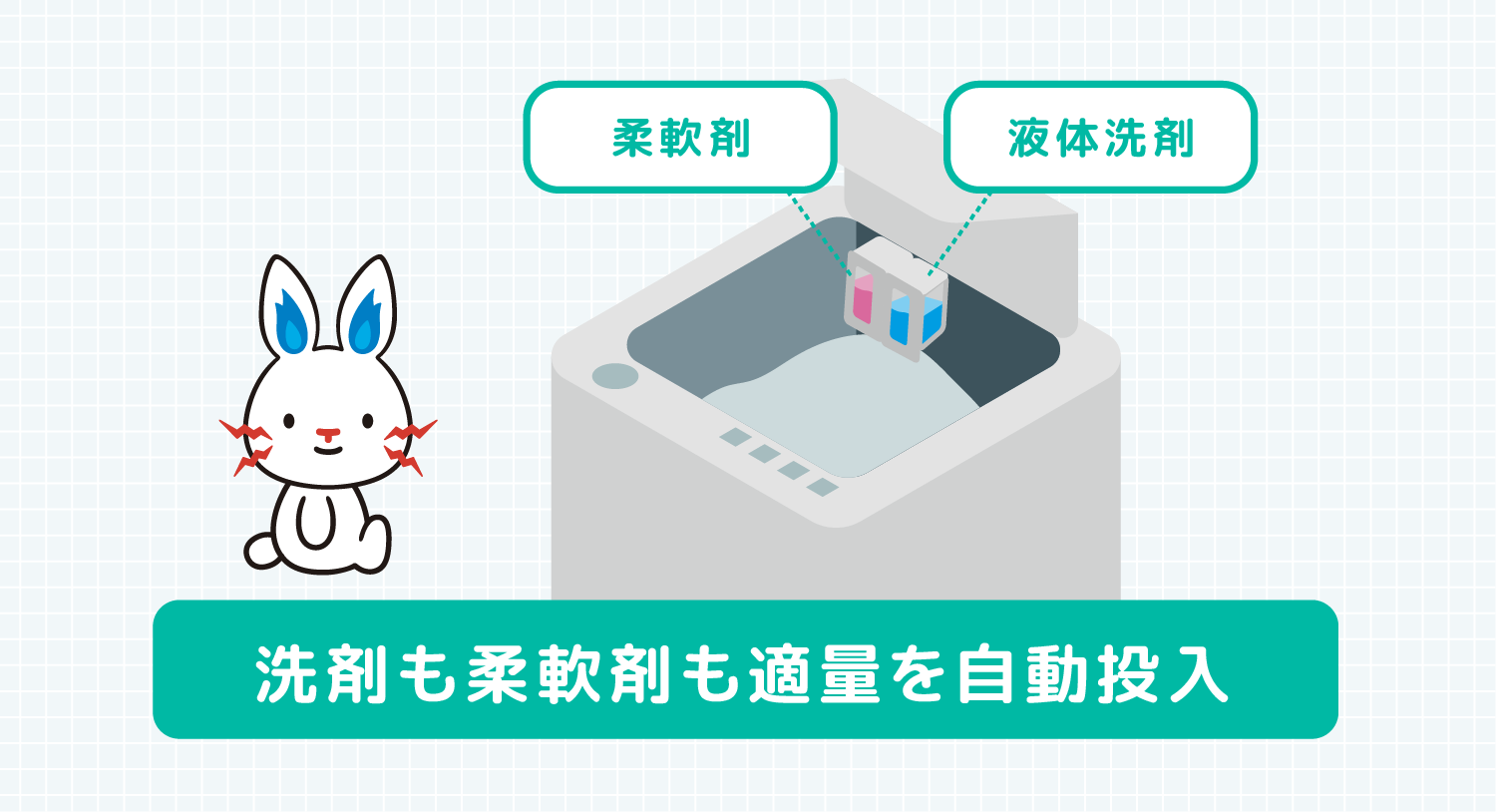 柔軟剤 液体洗剤 洗剤も柔軟剤も適量を自動投入