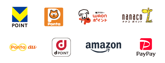 T-POINT Ponta WAONポイント nanaco au d POINT amazonギフト券 PayPay