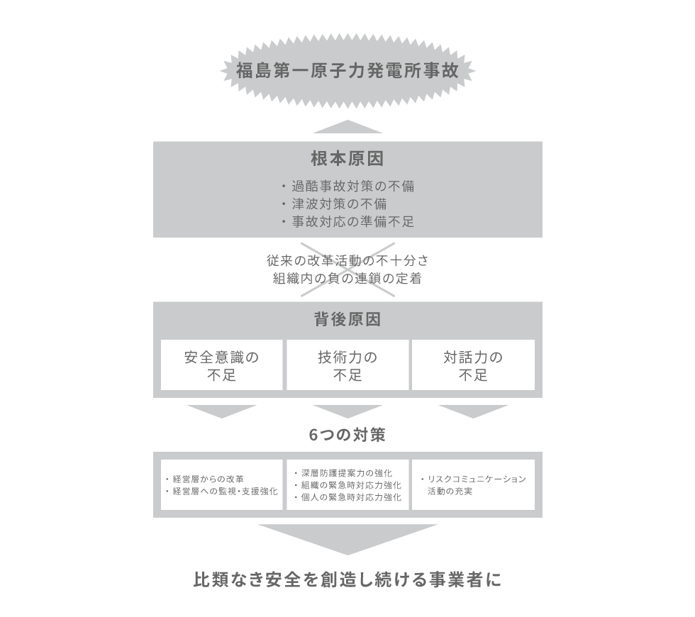 福島第一原子力発電所事故総括の概念図