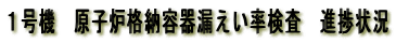 １号機　原子炉格納容器漏えい率検査　進捗状況
