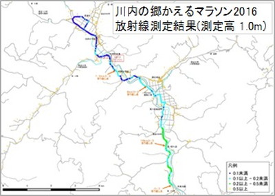 1.0m高さ空間線量率分布図