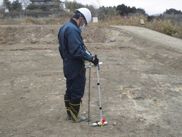 仮置場跡地の空間線量率の測定