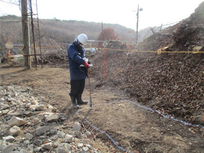 【葛尾村】宅地除染後の線量調査
