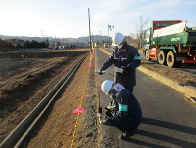 【大熊町】町道除染後の線量調査