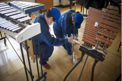 学校施設モニタリングの様子