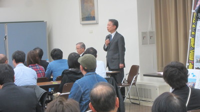 福島復興本社代表石崎の挨拶[2016年3月19日撮影]