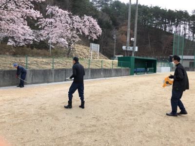 駐車場整備の様子[2019年4月25日撮影]