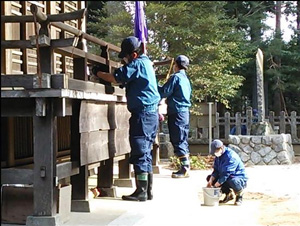 清掃作業の様子（楢葉町）