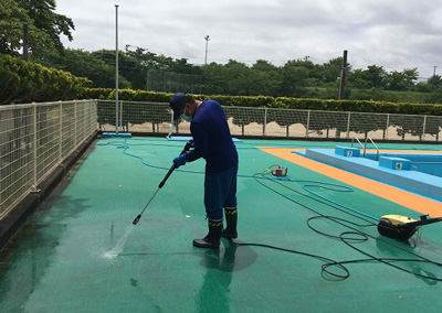 【南相馬市】小高中学校のプール清掃
