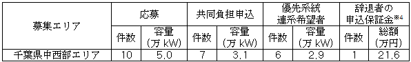 電源接続案件募集プロセスの結果