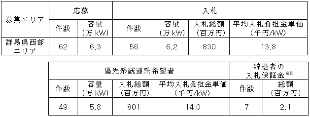 電源接続案件募集プロセスの結果