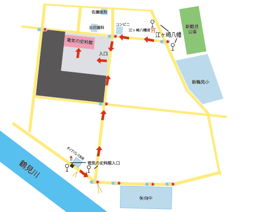 路線バスでお越しの方への地図